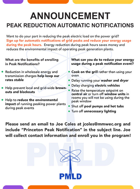 image of PMLD Peak Notification Sign-up Flyer